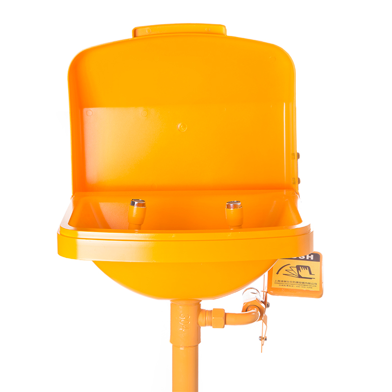 DAAO6623-D Pedestal Stainless steel Emergency Eye Wash Station with ABS Coating & Cover Lid