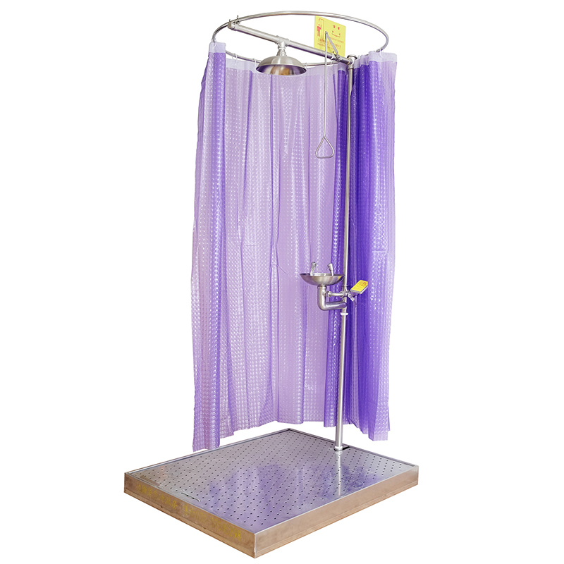 DAAO6602 Emergency Shower Eyewash Station with Curtain and Waste Water Collection Tray - Image 4